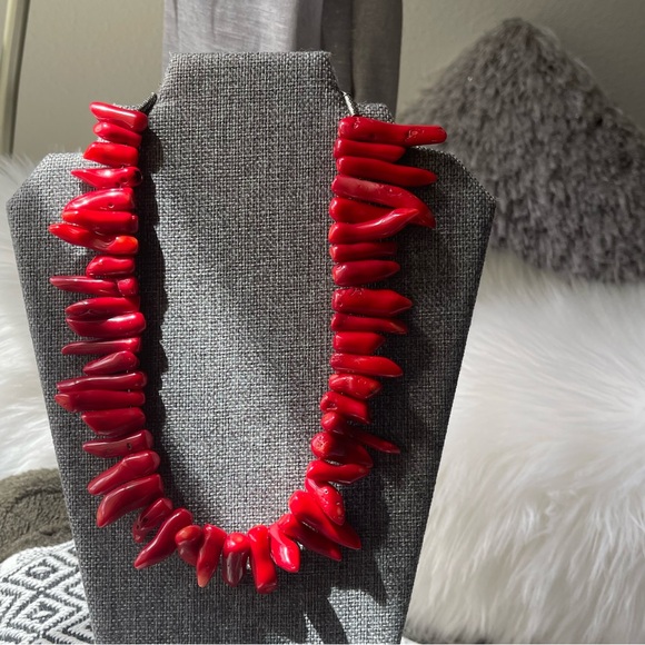 RED CORAL | Rich Red Color Full Single Strand Necklace - Picture 12 of 16